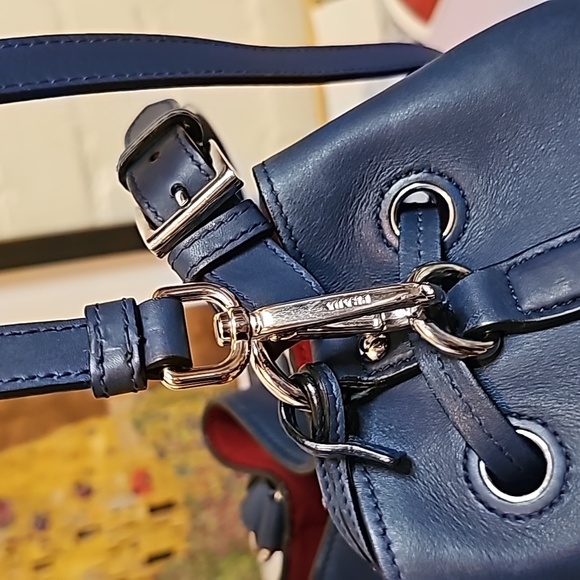 PRADA Authentic Blue Calf Leather Bucket Bag with Fringe Detail UPDATED 💙 - Picture 10 of 17